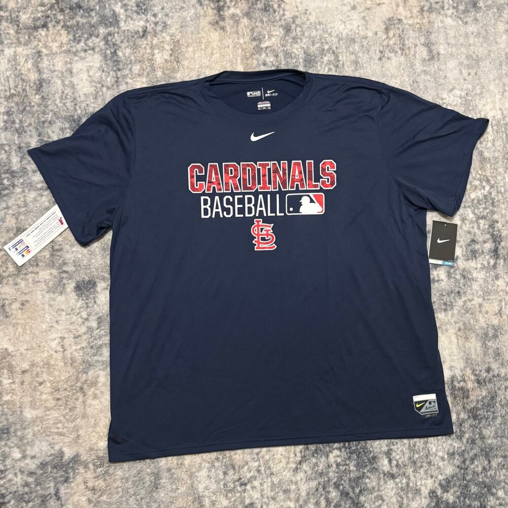 NWT Nike MLB St. Louis Cardinals Baseball Dri-FIT T-Shirt Mens 3XL Navy Blue